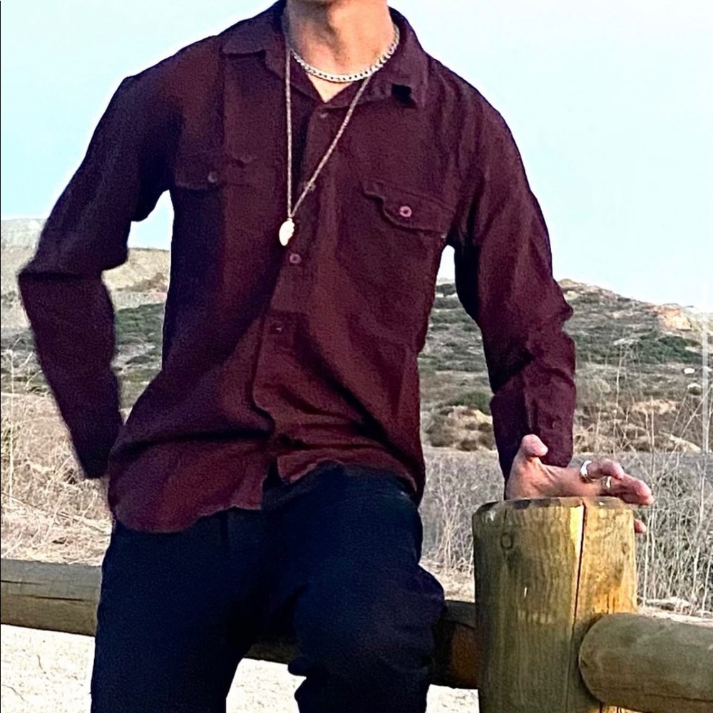 ZUMIES MAROON COTTON BUTTON UP SHIRT